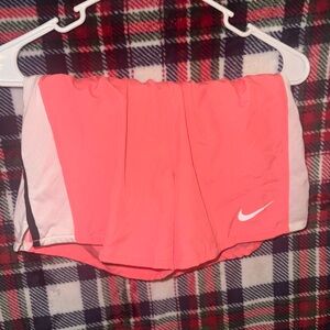 Nike Kids Coral and White Athletic Shorts